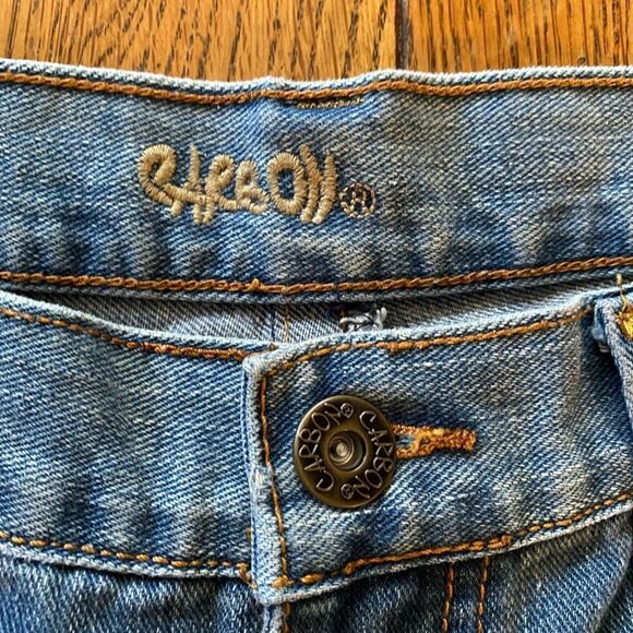 CARBON vintage 34 x 32 button flap pocket distressed straight leg jeans - Picture 4 of 8